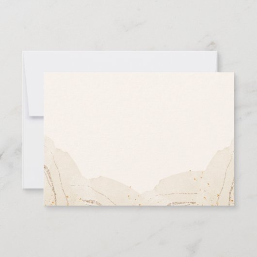 Rustieke perzik bloemen bruiloft RSVP kaartje (Achterkant)