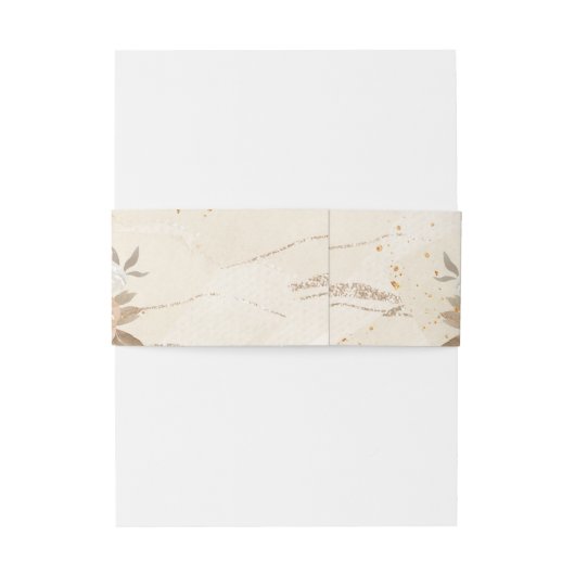 Rustieke perzik bloemen uitnodiging buik band uitnodigingen wikkel (Achterkant Voorbeeld)