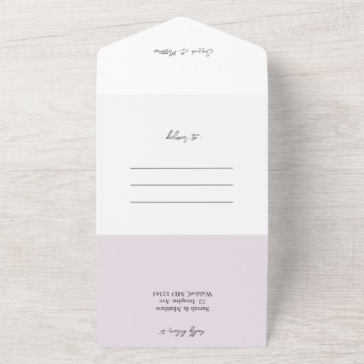 Rustieke perzik bloemen Waterverf kunst All In One Uitnodiging (Buitenkant)