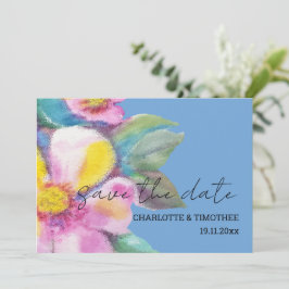 Rustieke perzik bloemen Waterverf kunst Save The Date