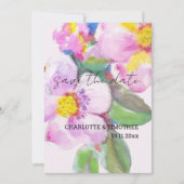 Rustieke perzik bloemen Waterverf kunst Save The Date (Voorkant)
