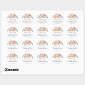 Rustieke perzik bloemige bruiloftsshower favor sti ronde sticker (Vel)