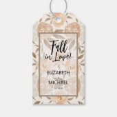 Rustieke perzik bloemige Herfst in liefde gunst Cadeaulabel (Voorkant)