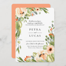 Rustieke perzik botanische bruiloft