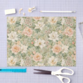 Rustieke perzik- en beige bloemen decoupage tissuepapier (Craft)