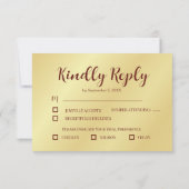 Rustieke perzik en gouden bloemen bruiloft RSPV Ka RSVP Kaartje (Achterkant)