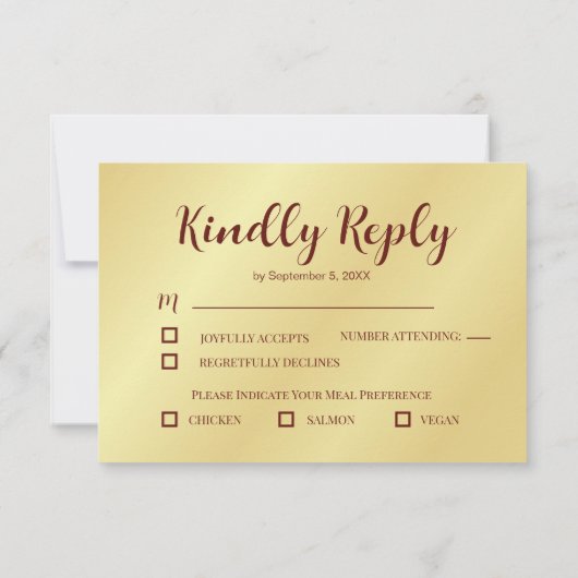 Rustieke perzik en gouden bloemen bruiloft RSPV Ka RSVP Kaartje (Achterkant)