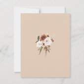 Rustieke perzik olijf groen bloemenbruiloft bedankkaart (Achterkant)