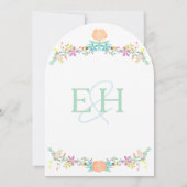 Rustieke Perzik Roze Mint Uitgestanste Slagroom Br Kaart (Achterkant)