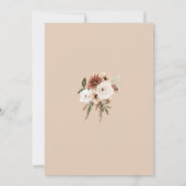 Rustieke perzik terracotta groen bloemenbruiloft bedankkaart (Achterkant)