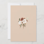 Rustieke perzik terracotta groen bloemenbruiloft save the date (Achterkant)