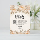 Rustieke perzik Waterverf Bloemen Details Informatiekaartje (Staand voorkant)