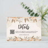 Rustieke perzik Waterverf Bloemen Details Informatiekaartje (Staand voorkant)