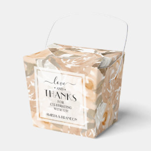 Rustieke perzik Waterverf bloemenbruiloft Bedankdoosjes