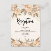 Rustieke perzik Waterverf bloemenontvangst Informatiekaartje (Voorkant)