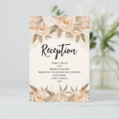 Rustieke perzik Waterverf bloemenontvangst Informatiekaartje (Staand voorkant)