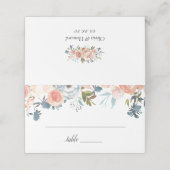 Rustieke Perzik Waterverf Herfst Floral Wedding Plaatskaartje (Buitenkant ongevouwen)