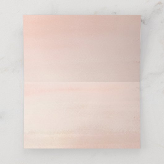 Rustieke Perzik Waterverf Herfst Floral Wedding Plaatskaartje (Binnenkant ongevouwen)