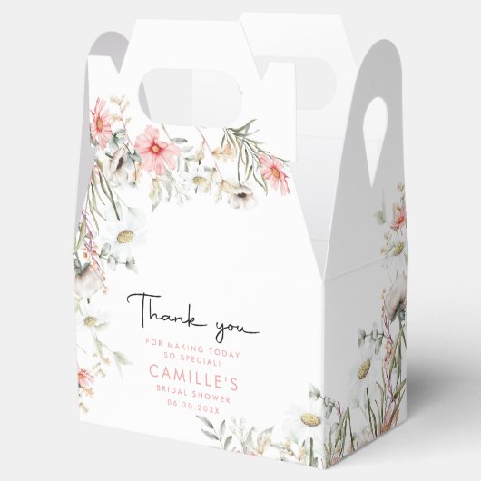 Rustieke perzik Wildbloemen Bedankdoosjes (Geopend)