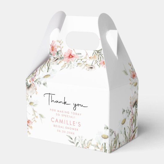 Rustieke perzik Wildbloemen Bedankdoosjes (Voorkant Zijde)