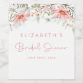 Rustieke perzik Wildbloemen Wijn Etiket (Enkel label)