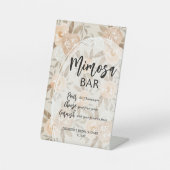 Rustieke perzikbloemen Mimosa Vrijgezellenfeest Reclamebord Met Voetstuk (Voorkant)