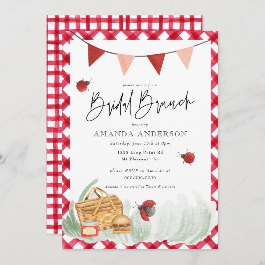 Rustieke picknick achtertuin BBQ bruids brunch Kaart (Voorkant / Achterkant)