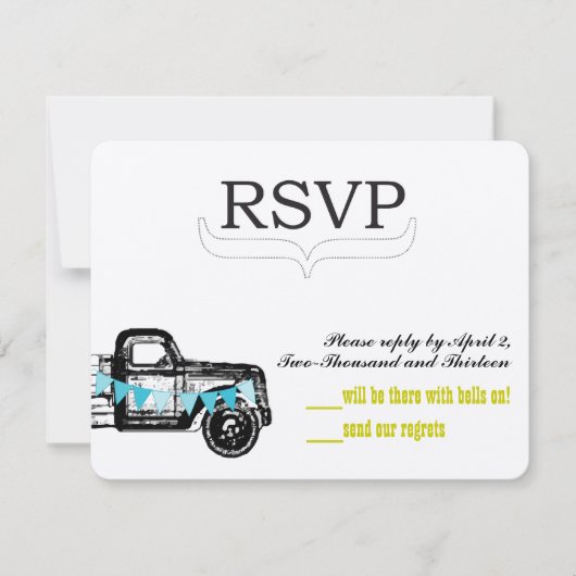 Rustieke Pickup Truck  Retro RSVP (Voorkant)