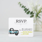 Rustieke Pickup Truck  Retro RSVP Kaartje (Staand voorkant)