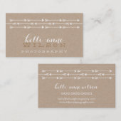 RUSTIEKE PIJL PATROON schattig boho wit kraft Visitekaartje (Voorkant / Achterkant)