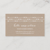 RUSTIEKE PIJL PATROON schattig boho wit kraft Visitekaartje (Achterkant)