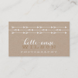 RUSTIEKE PIJL PATROON schattig boho wit kraft Visitekaartje