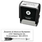 Rustieke pijl retour adres zelf inkt stempel (In situ)