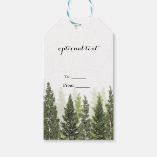 Rustieke pijnbomen Eenvoudige landelijke bruiloft Cadeaulabel