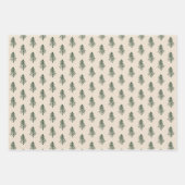 Rustieke pijnbomen en gepleegde kerst inpakpapier vel (Voorkant 3)