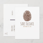 Rustieke pijnboom Elegante Trouw Huwelijksaankondi Aankondigingskaart (Voorkant / Achterkant)