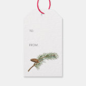 Rustieke pijnboomtak & Pinecones Cadeaulabel (Achterkant)