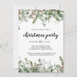 Rustieke Pine and Berries Greenery Kerstfeest Kaart