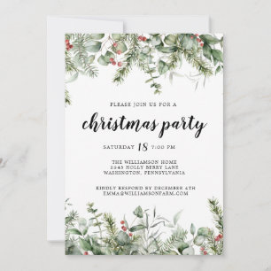 Rustieke Pine and Berries Greenery Kerstfeest Kaart