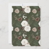 Rustieke Pine Bloemen Winter Wedding Kaart (Achterkant)