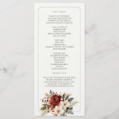 Rustieke Pine Bloemen Winter Wedding Programma Programmakaart (Achterkant)