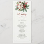 Rustieke Pine Bloemen Winter Wedding Programma Programmakaart (Voorkant)
