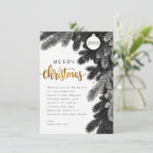 Rustieke Pine Branch Niet-Foto Kerst Kaart (Staand voorkant)