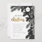 Rustieke Pine Branch Niet-Foto Kerst Kaart (Voorkant)