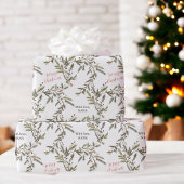 Rustieke Pine Branches Vakantie Vrolijk Kerstfeest Cadeaupapier