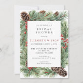 Rustieke Pine Cone Holly Christmas Vrijgezellenfee Kaart (Voorkant)