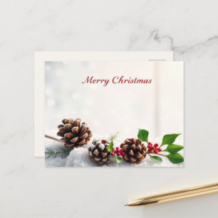 Rustieke Pine Cone Merry Christmas  Briefkaart