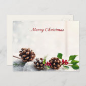 Rustieke Pine Cone Merry Christmas  Briefkaart (Voorkant / Achterkant)