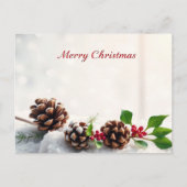 Rustieke Pine Cone Merry Christmas  Briefkaart (Voorkant)