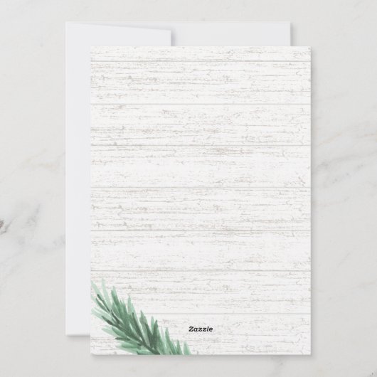 Rustieke Pine en Hout Fotocollage Kerstmis Feestdagenkaart (Achterkant)